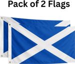 SCOTLAND Flag (Pack of 2) Scottish Saltire Flags 5ft x 3ft Burns Night St Andrew