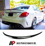 For Mercedes C Class W205 Gloss Black Rear Boot Spoiler Lip Wing Body 2014-2021