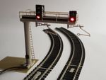 Model Railway 2 Track Topside Signal Gantry with Catenaries 1.76 OO Gauge