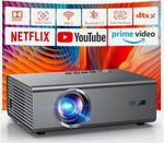 4K Smart Projector for Bedroom | 1200 ANSI, Compatible with Netflix & HDR10 | KO