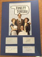 A3 mounted print.Fawlty Towers.Printed signatures