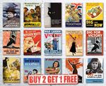 A3 Vintage High Quality Allied WW2 World War II Propaganda Retro Posters Art
