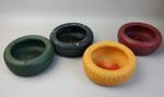 57 x Wholesale Job lot Rubber Tire Shaped Ash Trays - Mixed Colors