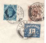 GB *BERMUDA* Underpaid Air Mail PAN-AM FIRST FLIGHT TAXE 1s Liverpool 1939 XG230