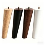 4pc Wooden Angled Round Tapered Furniture Legs Feet 10-45cm For Table Sofa Stool