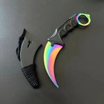 Karambit Claw Knife Metal Model with Sheath Training Cosplay Prop Toy New