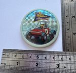 Super Champs Vintage Smiths Crisps, Holographic Token pin-badge, 80s