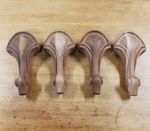 4-pc Ornate VTG UNUSED Unfinished Wooden Furniture Legs ~ Selected Randomly
