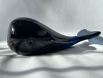 Cobalt Blue, Wedgwood England, Large Solid Glass Whale Paperweight