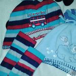2 Winter Hats  0-3 Months  Fleece  Bus With Mittens In Very Good Condition