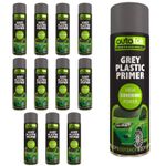 AutoTek Grey Plastic Primer Multi-Purpose Aerosol Spray Paint 500ml x12