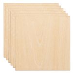6pcs Basswood Plywood Sheets 100 x 100 x 2mm Thin Unfinished Plywood Boards