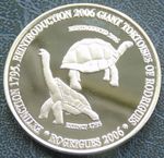 2006 Mauritius Fine Silver Coin, Francois Leguat, Rodrigues Giant Tortoises Rare