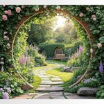 3D Murals for Garden Walls & Fence using Shower Curtains Backdrops Tapestries