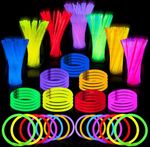 400 x 8” GLOW STICKS BRACELETS NECKLACES NEON COLOURS PARTY FAVORS RAVE DISCO
