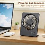 Portable USB Rechargeable Desk Fan 2000mAh Mini Table Fan LED Display Quiet