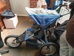 Instep 5k 3 Wheel Blue Grey Running Buggy Pushchair All Terrain. Slightly Muddy