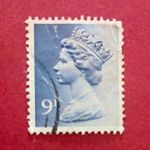 Great Britain Elizabeth II 9d Pre-Decimal Blue Used Stamp G Handstamped Cancel