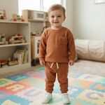 Lily & Jack Orange Brushed Rib Sweatshirt Set 2-4Y