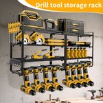 Power Tool Organizer-8 Drill Holder Wall Mount,Metal Power Tool Storage Rack UK