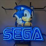 SEGA Sonic Neon Sign Light Real Glass Tube Handmade Game Room Bar