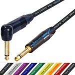 Van Damme Pro Guitar Cable Gold Neutrik 6.35mm 1/4" Right Angle to Straight