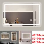 40x60/50x70/60x80cm Bathroom Mirror with LED Antifog Vanity Mirror Dimmable
