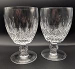 Pair (2) Waterford Crystal Largest Colleen Short Stem Wine Glasses Water Goblets