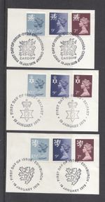 10.5p 9p 7p GB Wales + Scotland + Northern Ireland Used 1978 ON PIECES (148551)