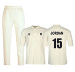 PERSONALISED CRICKET WHITES (SHIRT + TROUSERS ) CRICKET SHIRT CRICKET TROUSER