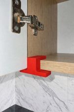 Cabinet door mounting helper tool jig flush mount