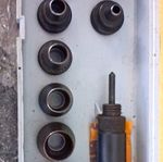 6pc Steel Wad Punch Set w/ Interchangeable Heads, Handle & Case, Black