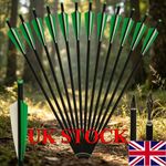 20'' Shooting Bolts Carbon Shafts OD 8.8mm 12PCS&Arrow Tips Set Archery Hunting