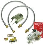 AUTO CHANGEOVER VALVE LPG PROPANE WITH METAL BRAIDED HOSES 2 BOTTLE KIT HI-SPEC