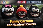 2PCS Funny Cartoon Car Headrest Covers