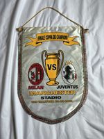 Vintage AC Milan vs Juventus Pennant 2003 Champions League Final Old Trafford