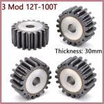 Spur Gears Pinion Gear 3 Mod Transmission Gears 12-100 Teeth 45# Steel Flat Gear