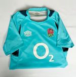 Umbro England Rugby O2 Training Shirt Blue Short Sleeve Size UK 14