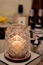 Jo Malone Glass Candle Cloche Dome Cover with Wooden Base Decorative Luxury