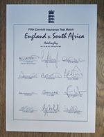 England signed Squad sheet