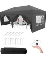 Large Garden Marquee Tent Outdoor Gazebo with Curtains and Windows Waterproof UV