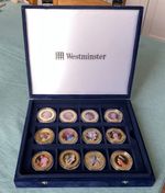 QEll Diamond Jubilee Collection: Boxed Set 12 Gold Plated Coins, Ltd Edition