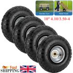 10" 4.10/3.50-4 Pneumatic Sack Truck Wheelbarrow Tyres Trolley Cart Tyre Wheels