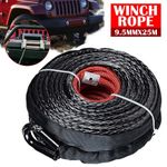 25000lbs Winch Rope 9.5MM x 25M For Dyneema Synthetic Tow Recovery Cable 4WD ATV