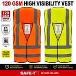 PREMIUM 120GSM Hi Vis Vest High Viz Safety Yellow Orange Visibility Jacket EN471
