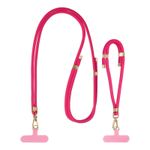 Adjustable Phone Crossbody Lanyard and Wrist Strap Lanyard Kit, Rose Red
