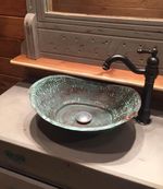 Handmade Green Patina Aged Oxidized Copper Bathroom Vanity Sink Bathtub basin