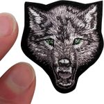 Mini Wolf Patch Iron Sew On Clothes Denim Jeans Jacket Small Embroidered Badge