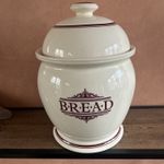 THE 1869 VICTORIAN POTTERY COMPANY  - HUGE BREAD CROCK CREAMWARE & Red 
