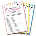 12 x Baby Shower Games Who Knows Mummy Best 12 Pack - Boy / Girl / Unisex